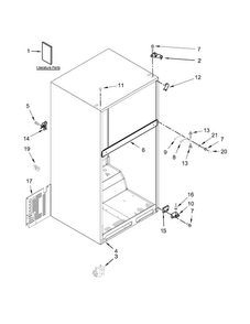Cabinet Parts Diagram and Parts List for WRT316SFDW00  Whirlpool Refrigerator