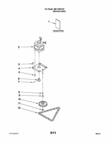 Motor And Drive Parts Diagram and Parts List for 66513633102  Kenmore Trash Compactor