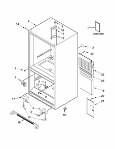 Cabinet Parts Diagram and Parts List for 59669353010  Kenmore Refrigerator