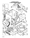 CABINET Diagram and Parts List for LGT5436AW0  Whirlpool Dryer