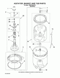 AGITATOR, BASKET AND TUB PARTS Diagram and Parts List for 7MWT99920VW1  Whirlpool Washer