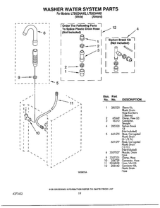 Washer Water System Parts Diagram and Parts List for LTE6243AN2  Whirlpool Washer Dryer Combo