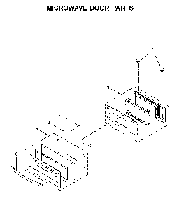 Microwave door parts Diagram and Parts List for WOC54EC7HW04  Whirlpool Microwave