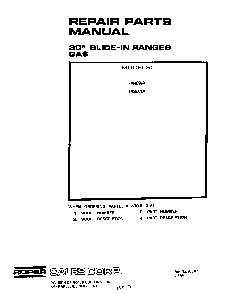 Cover Page-text Only Diagram and Parts List for 1456*0A  Roper Range