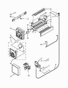 Icemaker Parts Diagram and Parts List for WRF560SEYW02  Whirlpool Refrigerator