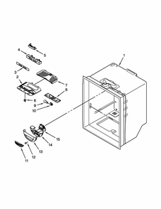 Refrigerator Liner Parts Diagram and Parts List for 59669333010  Kenmore Refrigerator