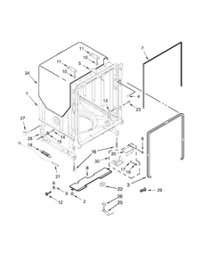 Tub And Frame Parts Diagram and Parts List for KDTE404DSS1  KitchenAid Dishwasher