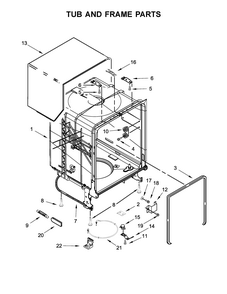 Tub And Frame Parts Diagram and Parts List for 66513204N412  Kenmore Dishwasher