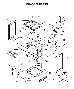 Chassis parts Diagram and Parts List for WFC315S0JS0  Whirlpool Range