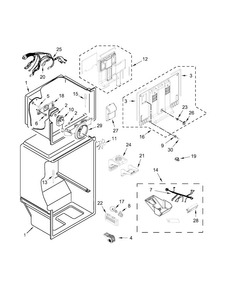 Liner Parts Diagram and Parts List for WRT549SZDM00  Whirlpool Refrigerator