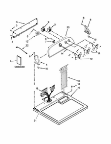 Top And Console Parts Diagram and Parts List for 11062102310  Kenmore Dryer