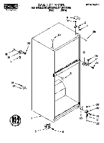 Cabinet Diagram and Parts List for RT14WKXFN00  Roper Refrigerator