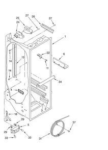 Refrigerator Liner Parts Diagram and Parts List for ED5LHGXNT00  Whirlpool Refrigerator