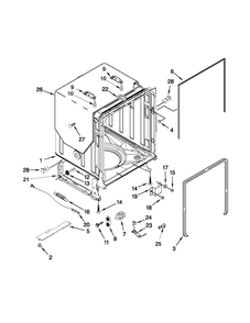 Tub And Frame Parts Diagram and Parts List for 66512782K310  Kenmore Dishwasher
