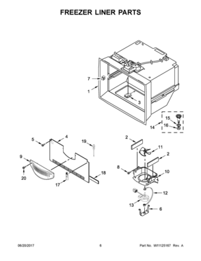 04 - FREEZER LINER PARTS Diagram and Parts List for WRX986SIHV00  Whirlpool Refrigerator