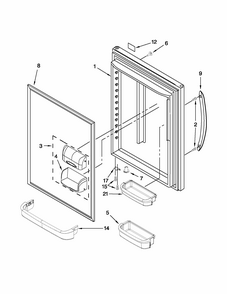 Refrigerator Door Diagram and Parts List for 59669969013  Kenmore Refrigerator