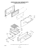 OVEN DOOR AND BROILER Diagram and Parts List for SF3021SRW1  Whirlpool Range