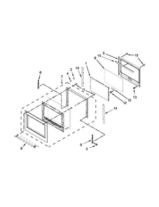 Upper Oven Door Parts Diagram and Parts List for KODE307ESS01  KitchenAid Wall Oven