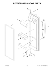 07 - Refrigerator Door Parts Diagram and Parts List for WRS315SDHZ19  Whirlpool Refrigerator