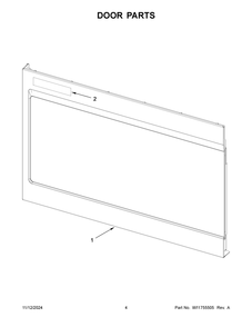 03 - Door Parts Diagram and Parts List for KMMS130RPS00  Whirlpool Microwave