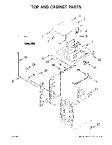 Top and cabinet parts Diagram and Parts List for 11022242511  Kenmore Washer
