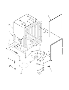 Tub And Frame Parts Diagram and Parts List for KDFE204ESS2  KitchenAid Dishwasher