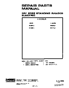 Front Cover Diagram and Parts List for F5107*0  Roper Range