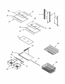 Shelf Parts Diagram and Parts List for 59669313010  Kenmore Refrigerator