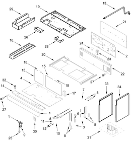 Chassis Parts Diagram and Parts List for KFDC558JAV03  Whirlpool Range