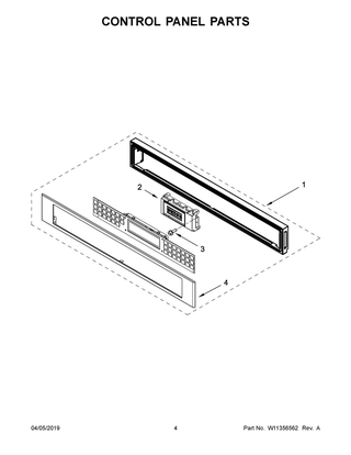 Control Panel Parts Diagram and Parts List for KMBP107EBS02  Whirlpool Microwave