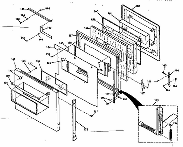 Oven Door Diagram and Parts List for 8504237321  Kenmore Range