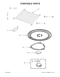 Turntable Parts Diagram and Parts List for WMH53520CS5  Whirlpool Microwave