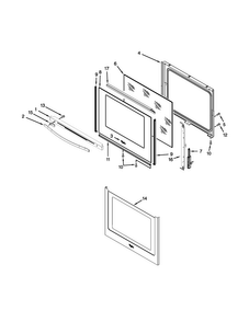 Door Parts Diagram and Parts List for WFE710H0AS1  Whirlpool Range
