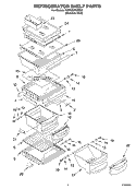 REFRIGERATOR SHELF Diagram and Parts List for KSRG25FKSS03  KitchenAid Refrigerator