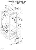 REFRIGERATOR LINER Diagram and Parts List for 4KSRS25CHW01  KitchenAid Refrigerator