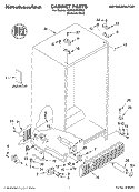 CABINET, LITERATURE Diagram and Parts List for KSRG25FKSS03  KitchenAid Refrigerator