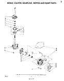 BRAKE, CLUTCH, GEARCASE, MOTOR AND PUMP Diagram and Parts List for LA7400XMW1  Whirlpool Washer