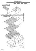 SHELF Diagram and Parts List for RT14HDYDW00  Roper Refrigerator