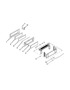 Upper Door Parts Diagram and Parts List for WGI925C0BS02  Whirlpool Range
