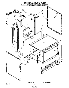 External Oven Diagram and Parts List for SF3100SRW3  Whirlpool Range