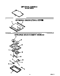 Griddle/cover/element Modules Diagram and Parts List for N9357*2  Roper Range