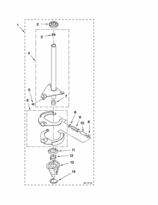 Brake And Drive Tube Parts Diagram and Parts List for 11080754006  Kenmore Washer Dryer Combo