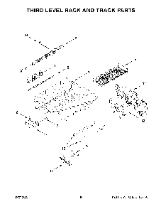 Third Level Rack And Track Parts Diagram and Parts List for KDPM704KPS1  KitchenAid Dishwasher
