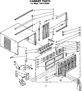 Cabinet Parts Diagram and Parts List for 1068740880-AC  Kenmore Air Conditioner