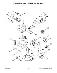 06 - Cabinet And Stirrer Parts Diagram and Parts List for JMW3430LM04  Whirlpool Microwave Oven Combo