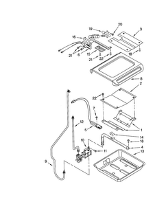 Broiler And Oven Burner Diagram and Parts List for GW395LEGT2  Whirlpool Range