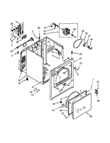 Cabinet Parts Diagram and Parts List for 110C60242511  Kenmore Dryer