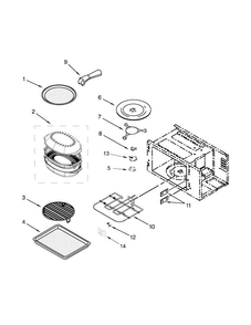 Internal Microwave Parts Diagram and Parts List for KOCE500EBL04  KitchenAid Microwave