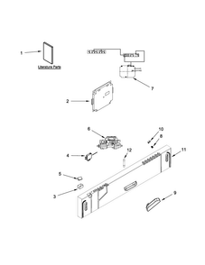 Control Panel And Latch Parts Diagram and Parts List for UDT555SBDP0  Whirlpool Dishwasher
