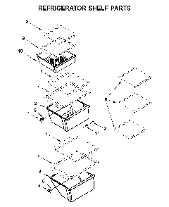 Refrigerator shelf parts Diagram and Parts List for WRS321SDHB04  Whirlpool Refrigerator